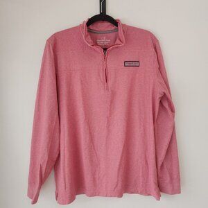 Vineyard Vines The Shep Shirt Red Quarter Zip Pullover Sweatshirt Men's L